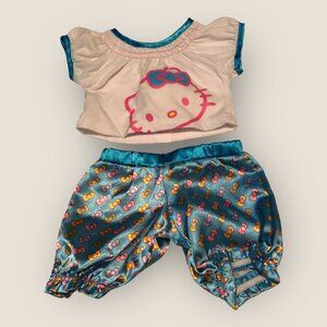 Build-A-Bear Workshop Hello Kitty Blue Satin Pajamas PJs BABW